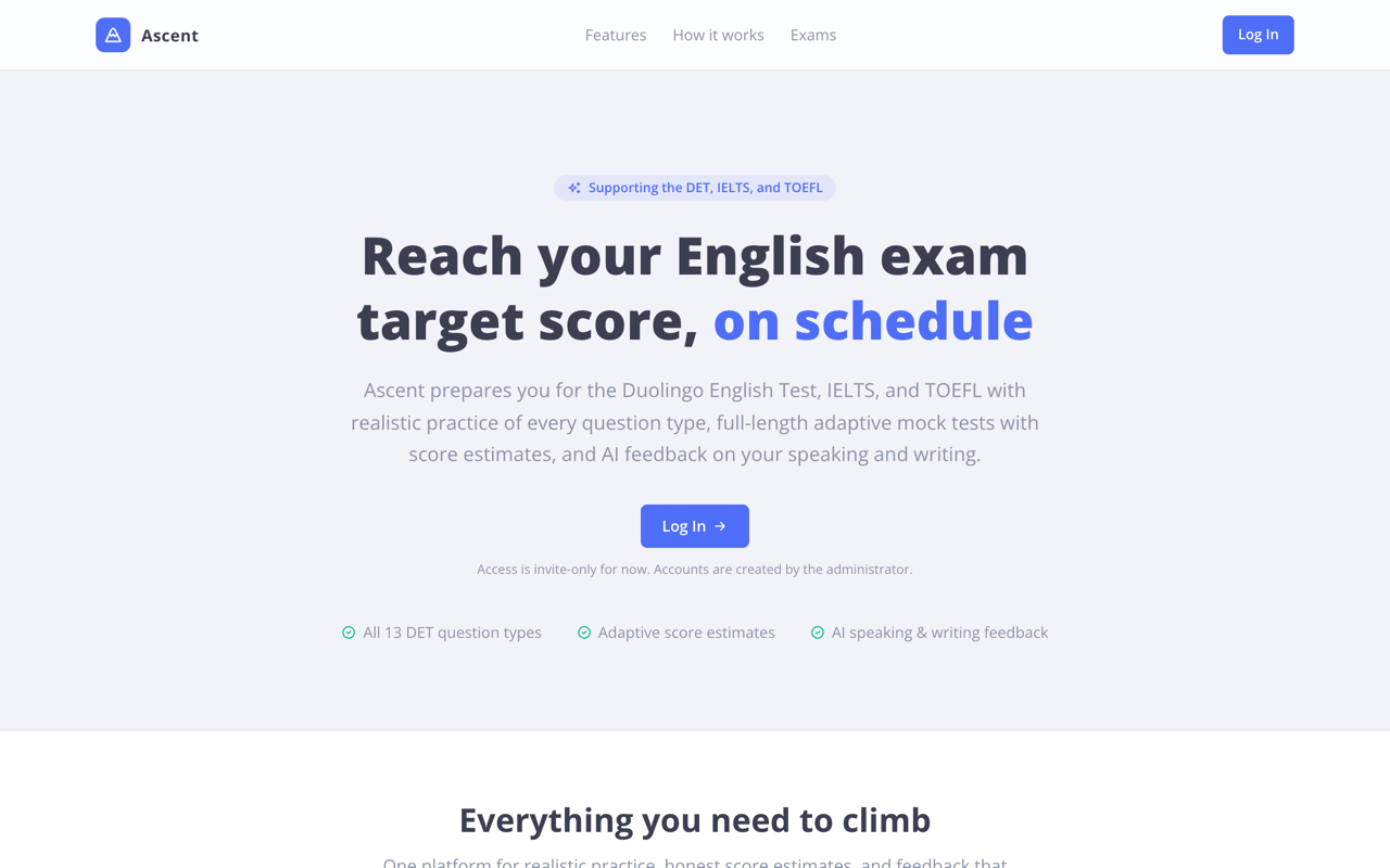 English Exam Prep Platform — English exam preparation platform