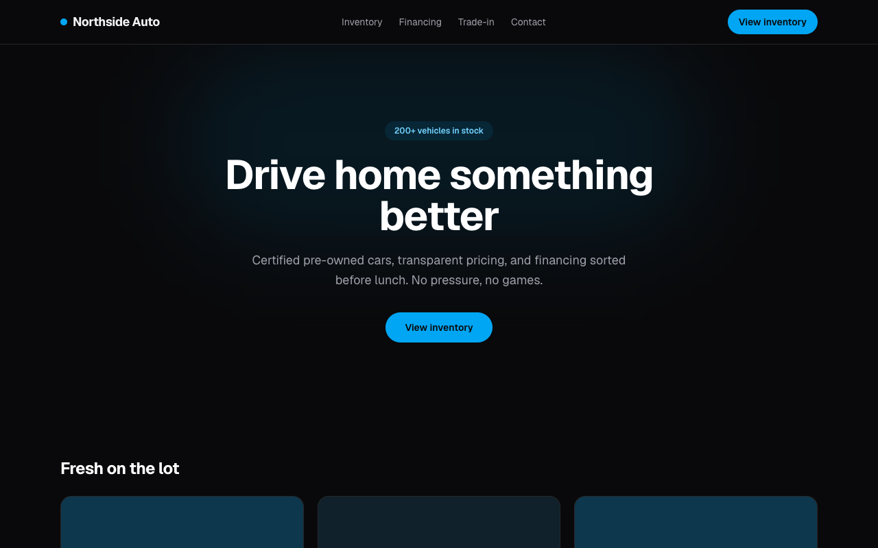 Car Dealership Website — Car dealership & vehicle sales
