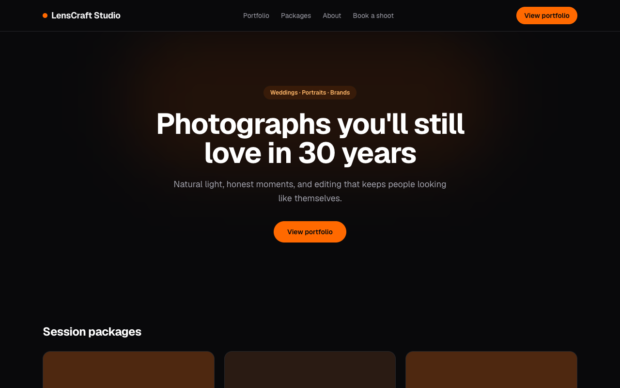 Photography Portfolio Website — Photography portfolio site